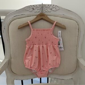 🩰 Baby 18 Mth Smocked Floral Bubble Onesie Swimsuit SPF 50 NWT by Oshkosh
